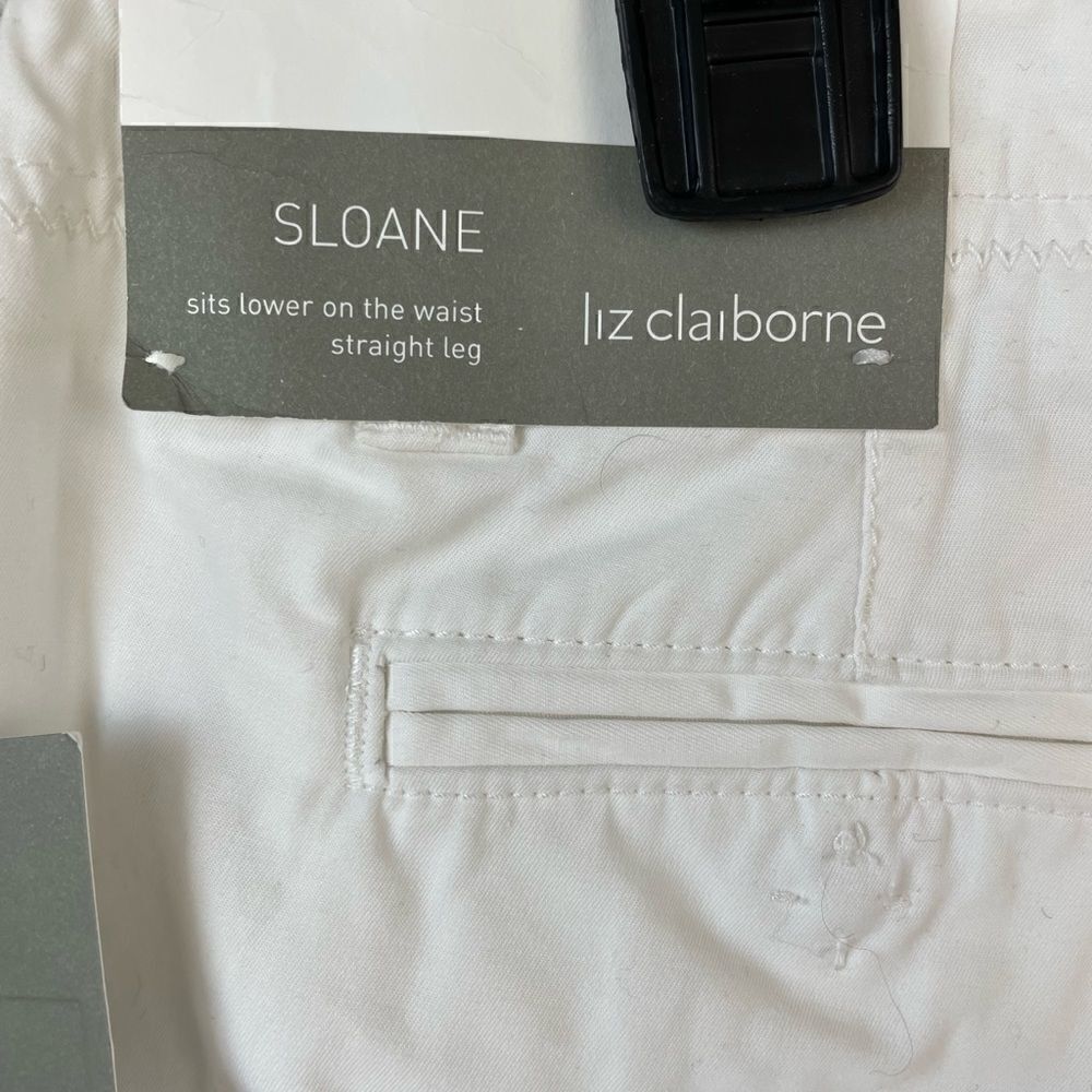 NWT Liz Claiborne White Sloan Pants Size 10 - Picture 9 of 10